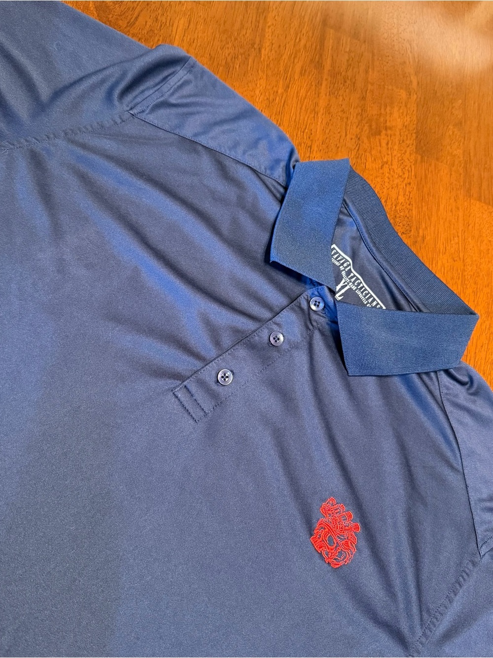 Savage Tacticians Polo Shirt Mens XL Navy Short Sleeve Tactical Skull Logo Golf